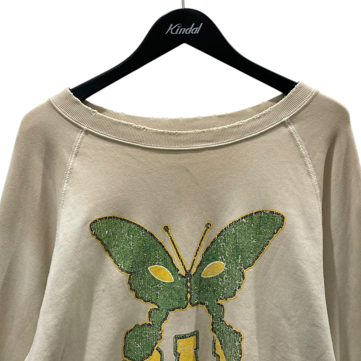 23SS 加工スウェットトレーナー DAMEGE FLOCKY PRINT CREWNECK SWEAT ダメージ フロッキー プリント クルーネック スウェット11-13-0301-146