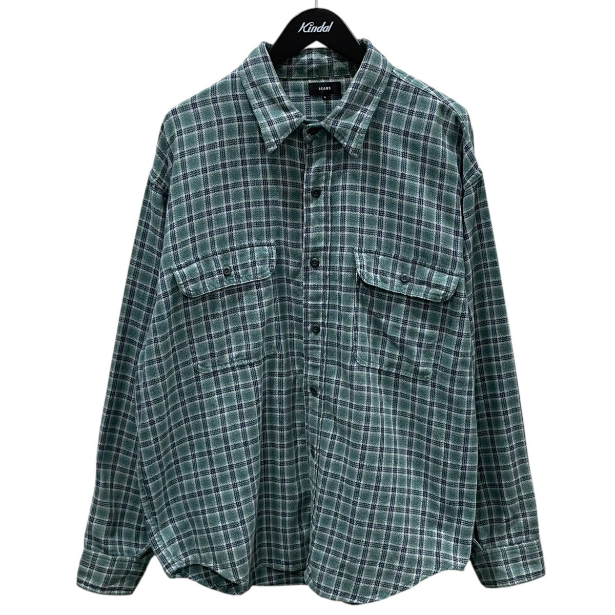 【美品】24AW BEAMS PLUS ヘヴィーネル ワークシャツ チェック M BEAMS(ビームス) 24AW チェック柄シャツ Herringbone Check Work Shirt