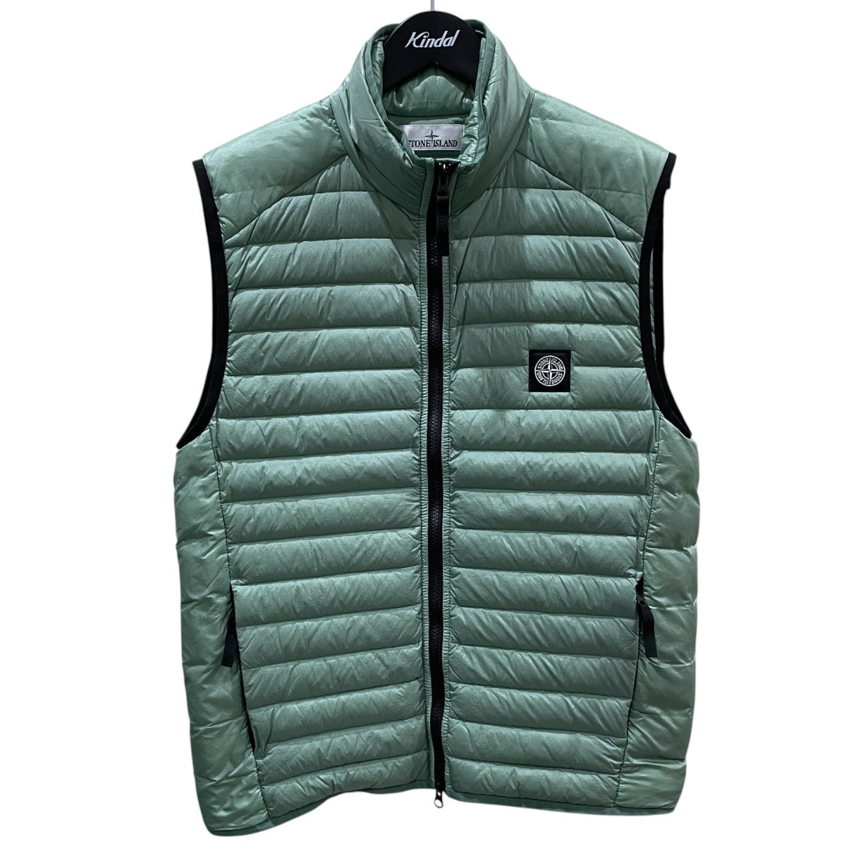 22AW ジップアップダウンベスト GARMENT DYED CRINKLE REPS NYLON DOWN VEST ガーメントダイ クリンクルレップス ナイロン ダウンベスト 7715G0224