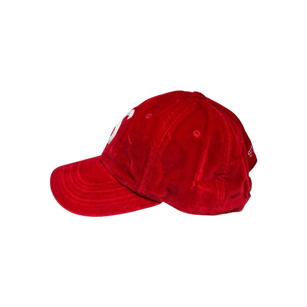 Supreme(シュプリーム) 20AWVelvet S Logo 6-Panelキャップ レッド