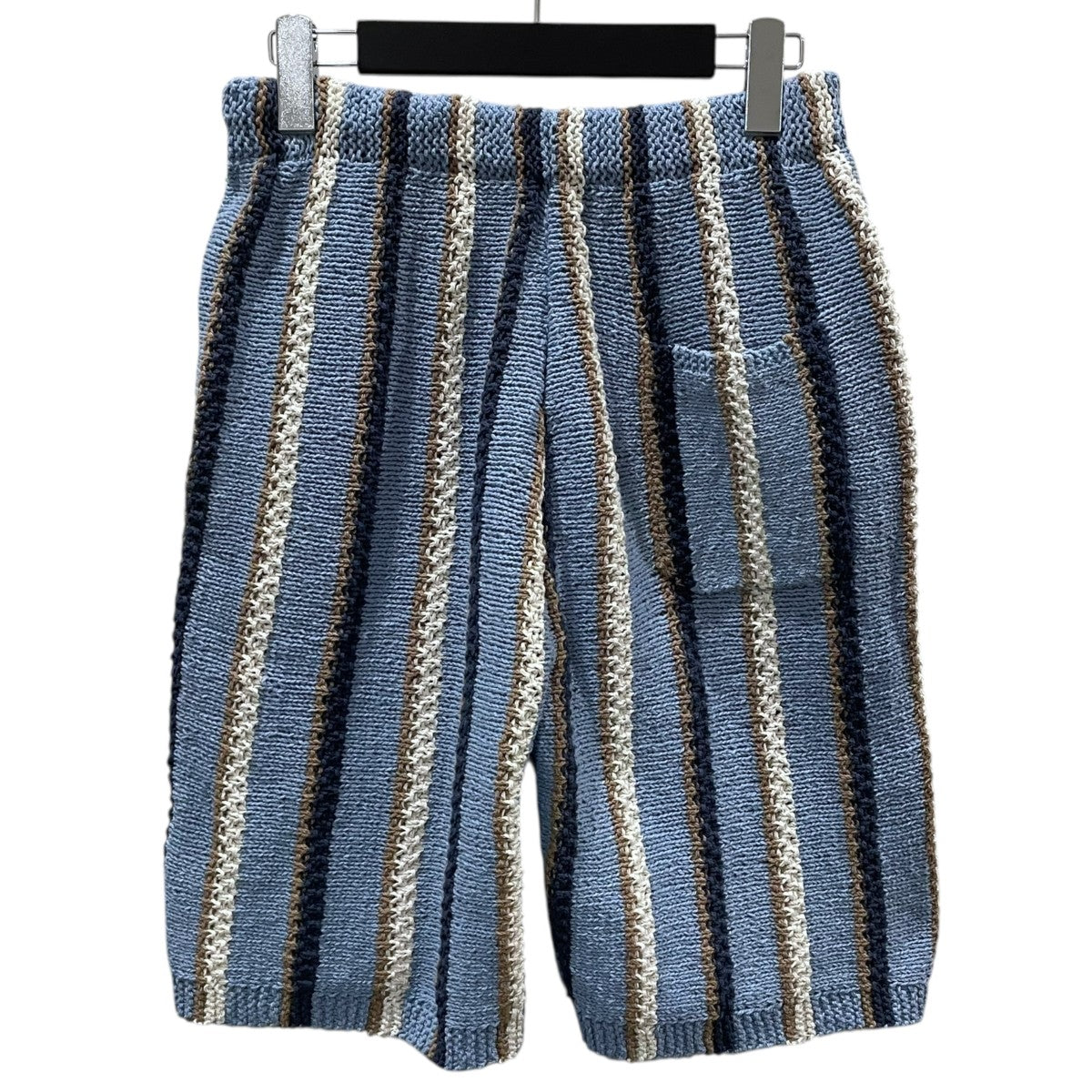 23SS ストライプ柄ハーフニットパンツ multi stripe hand knit shorts マルチストライプハンドニットショーツ
