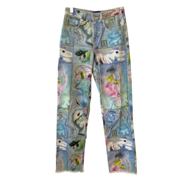 【新品】MARC JACOBS ロゴ柄デニムパンツ Heaven by Marc Jacobs(ヘブンバイマークジェイコブス) 総柄デニム