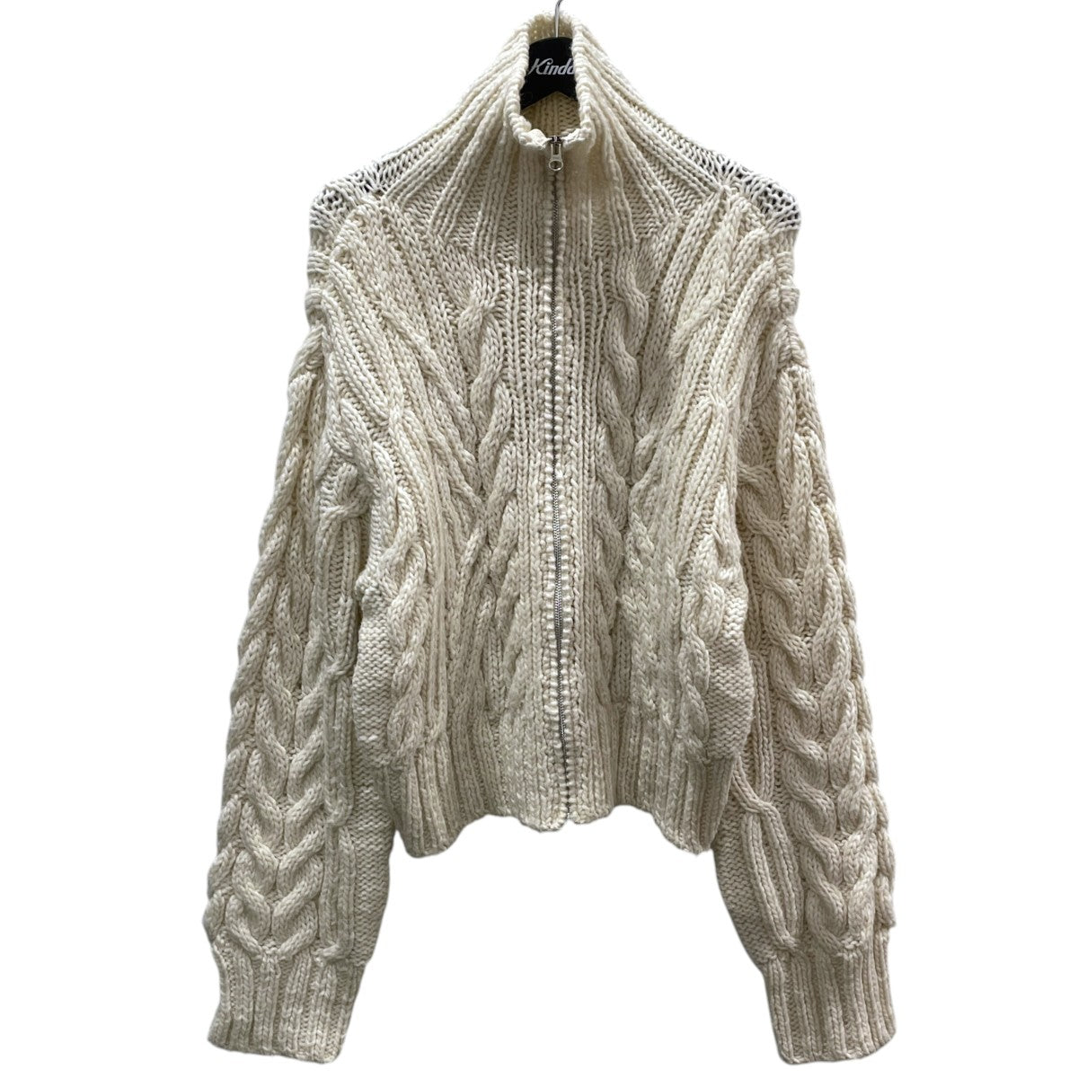 24AW ジップアップケーブルニットカーディガン Volume Handknit Cardigan ボリュームハンドニットカーディガン 12420516
