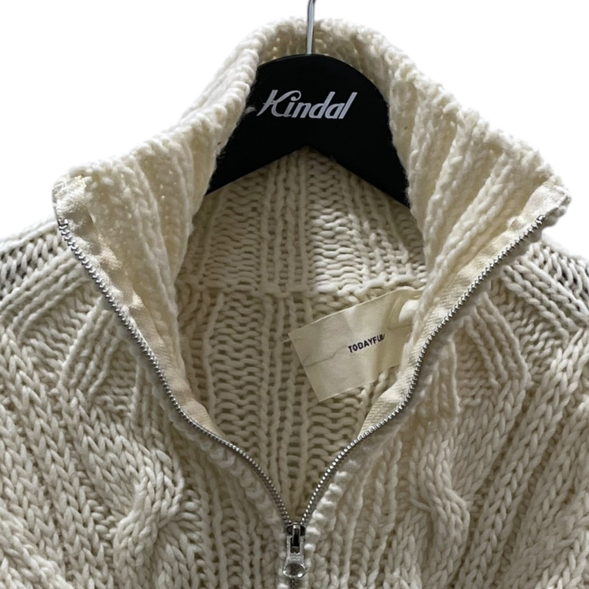 24AW ジップアップケーブルニットカーディガン Volume Handknit Cardigan ボリュームハンドニットカーディガン 12420516