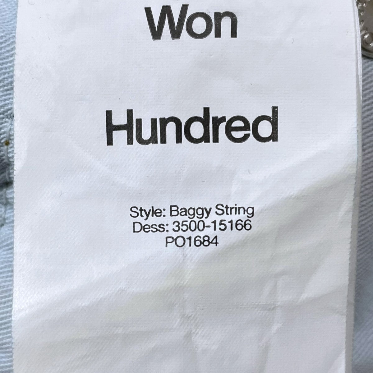 WON HUNDRED サイドスリットデニムパンツ Baggy String バギーストリング 3500-15166 古着・中古-9枚目のアイテム画像