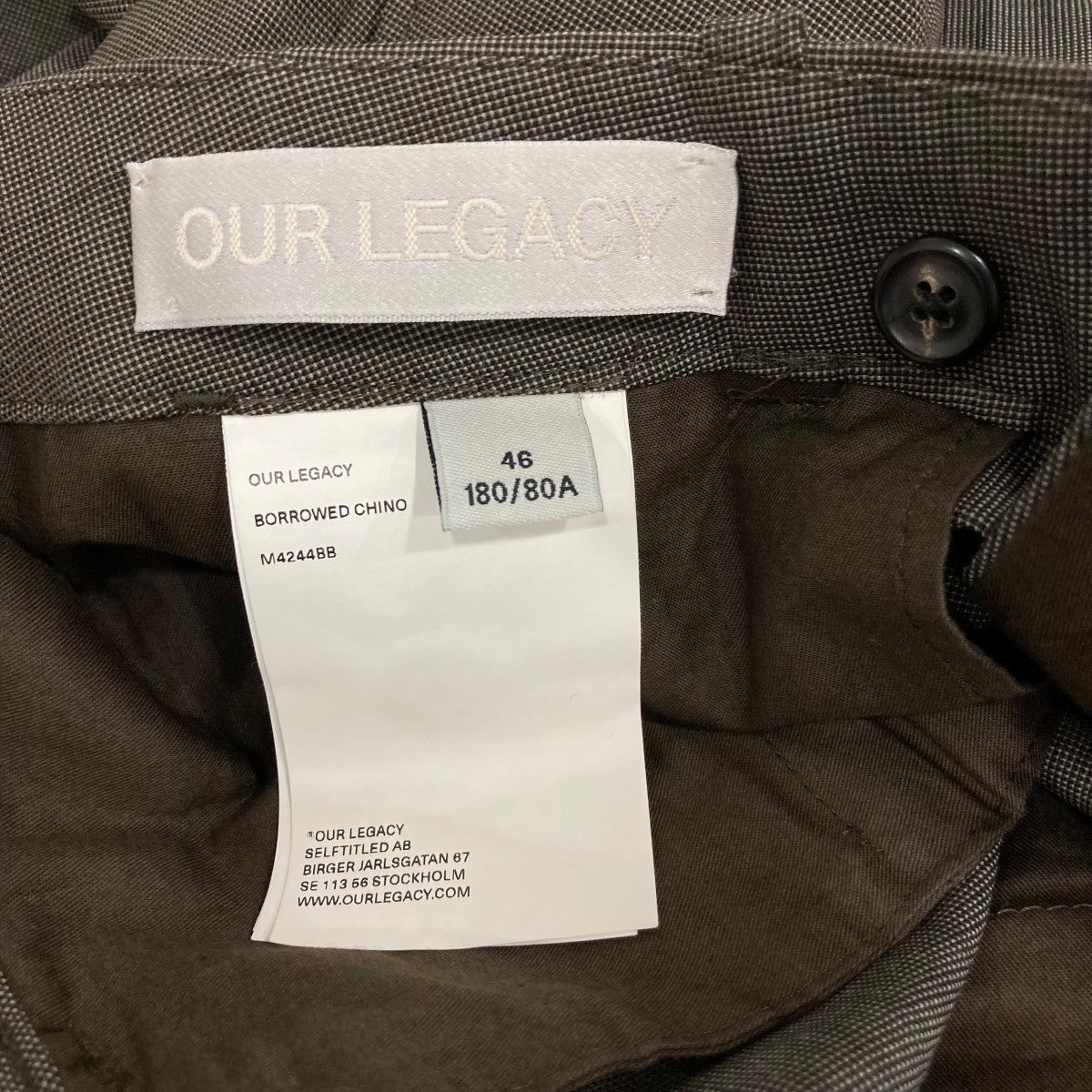 OUR LEGACY BORROWED CHINOスラックスM4244BB 古着・中古-6枚目のアイテム画像