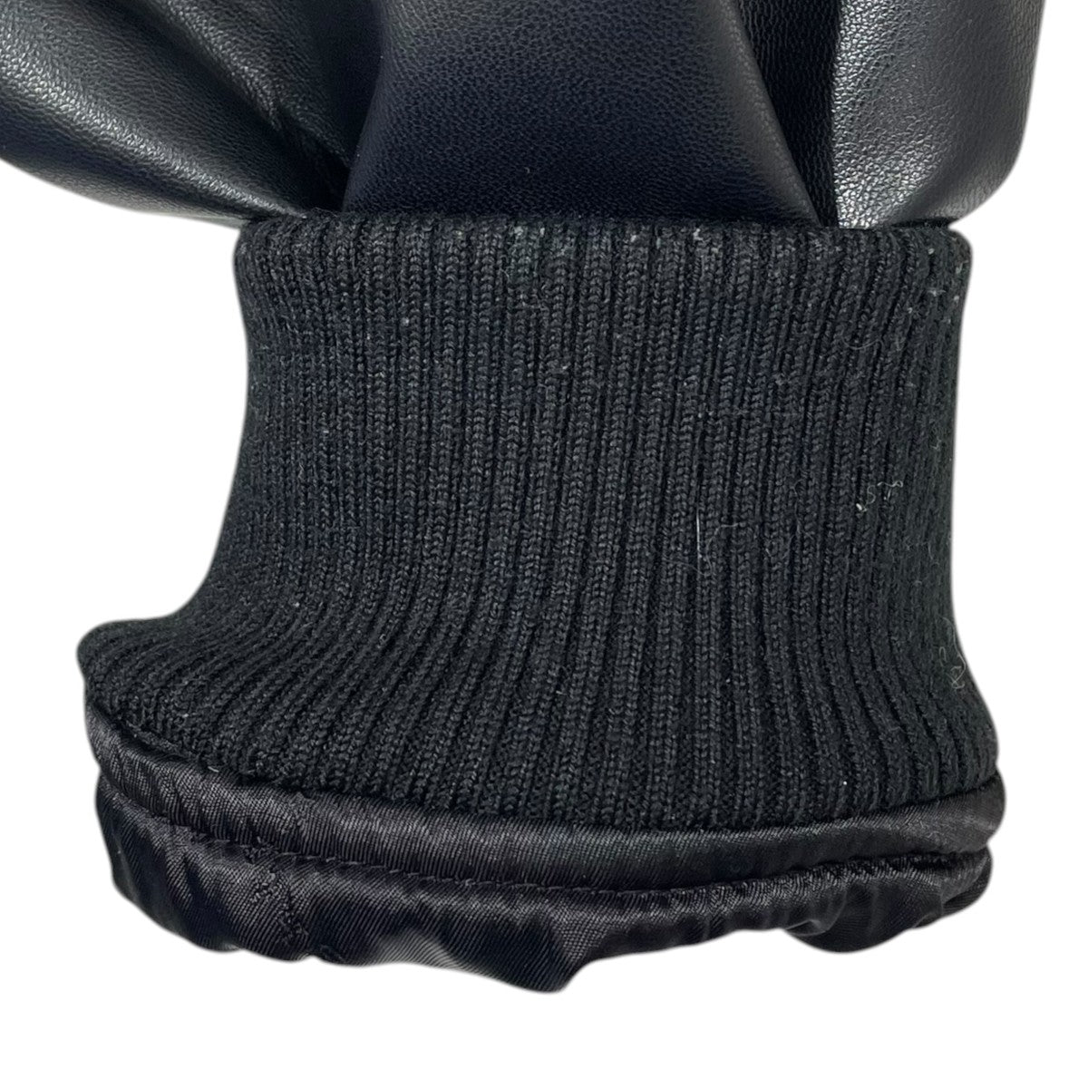 20AW ジップアップ中綿フェイクレザージャケット THE U-2 BIG PU 20JA34602BLK