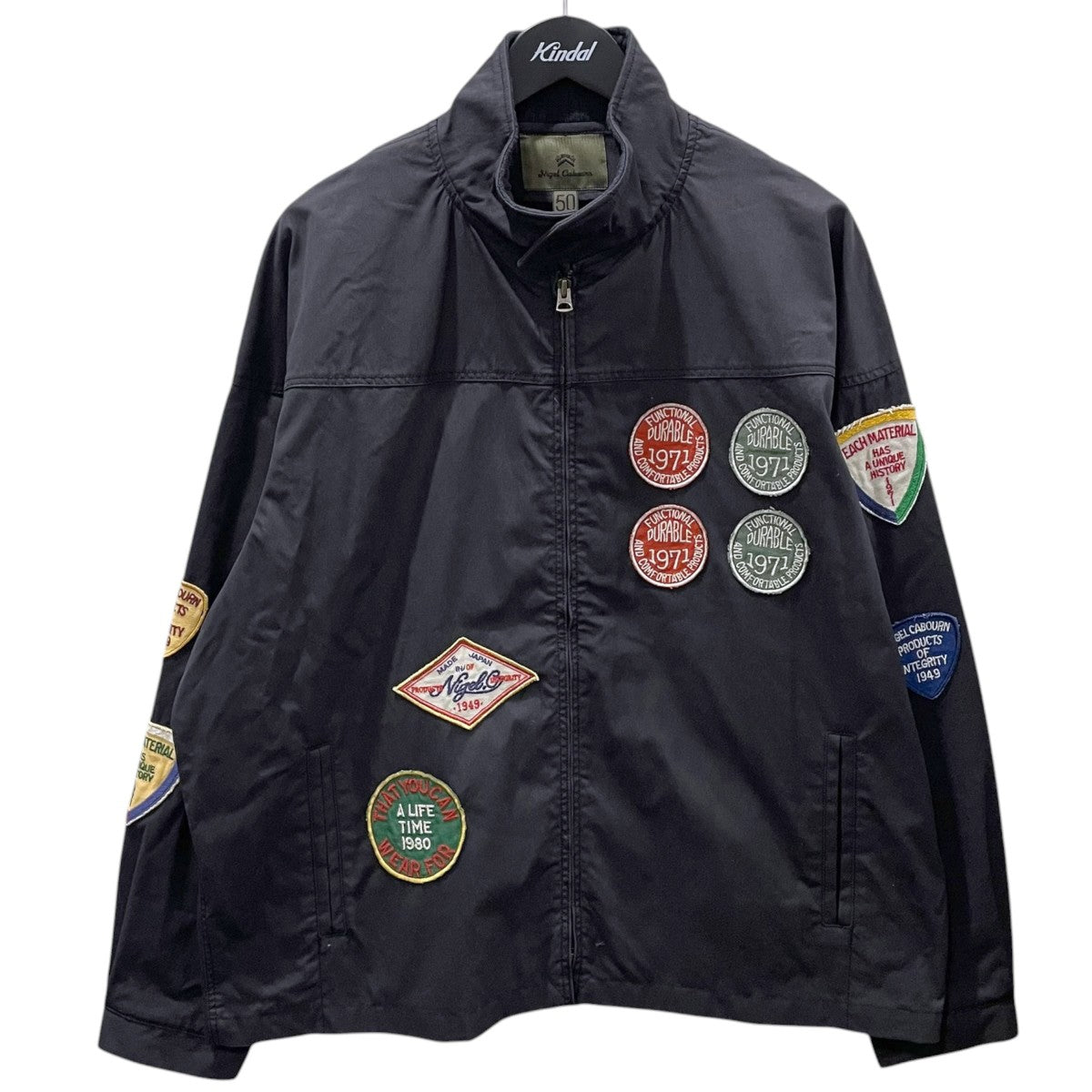 NIGEL CABOURN 25SS ジップアップジャケット CAPSLEEVE WAPPEN JACKET - COTTON NYLON PIN OX キャップスリーブ ワッペン ジャケット 8050-00-30001 古着・中古-1枚目のアイテム画像