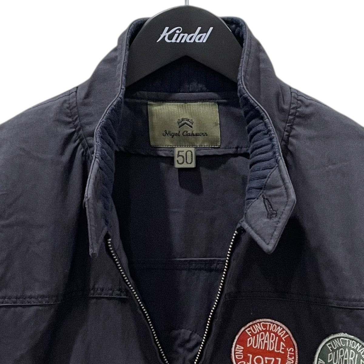 NIGEL CABOURN 25SS ジップアップジャケット CAPSLEEVE WAPPEN JACKET - COTTON NYLON PIN OX キャップスリーブ ワッペン ジャケット 8050-00-30001 古着・中古-3枚目のアイテム画像