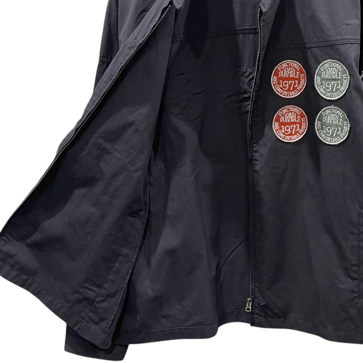 NIGEL CABOURN 25SS ジップアップジャケット CAPSLEEVE WAPPEN JACKET - COTTON NYLON PIN OX キャップスリーブ ワッペン ジャケット 8050-00-30001 古着・中古-4枚目のアイテム画像