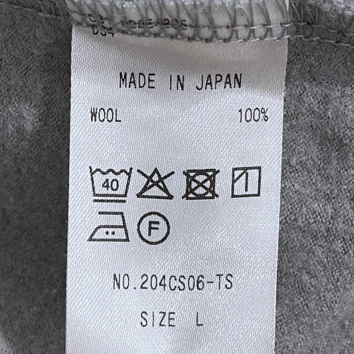 COLINA 20AW ウールスウェットトレーナー Super140’s Washable Wool Tuck Sweat スーパー140ウォッシャブルウールタックスウェット 204CS06-TS 古着・中古-6枚目のアイテム画像