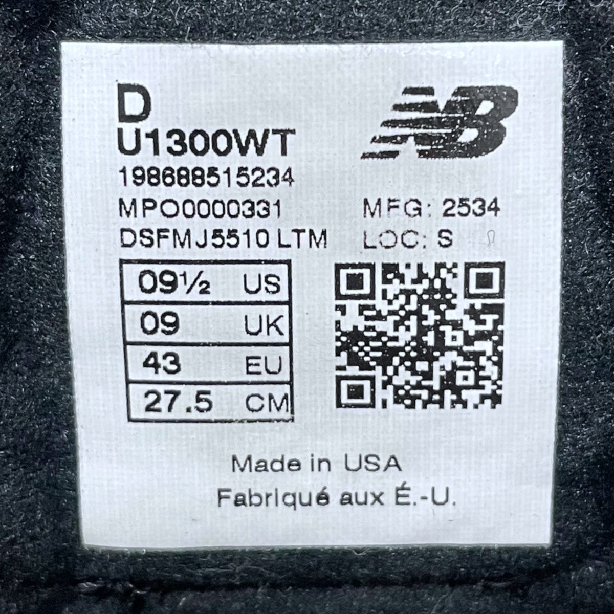 スニーカー U1300WT MADE IN USA 252NBNBD-FW01S