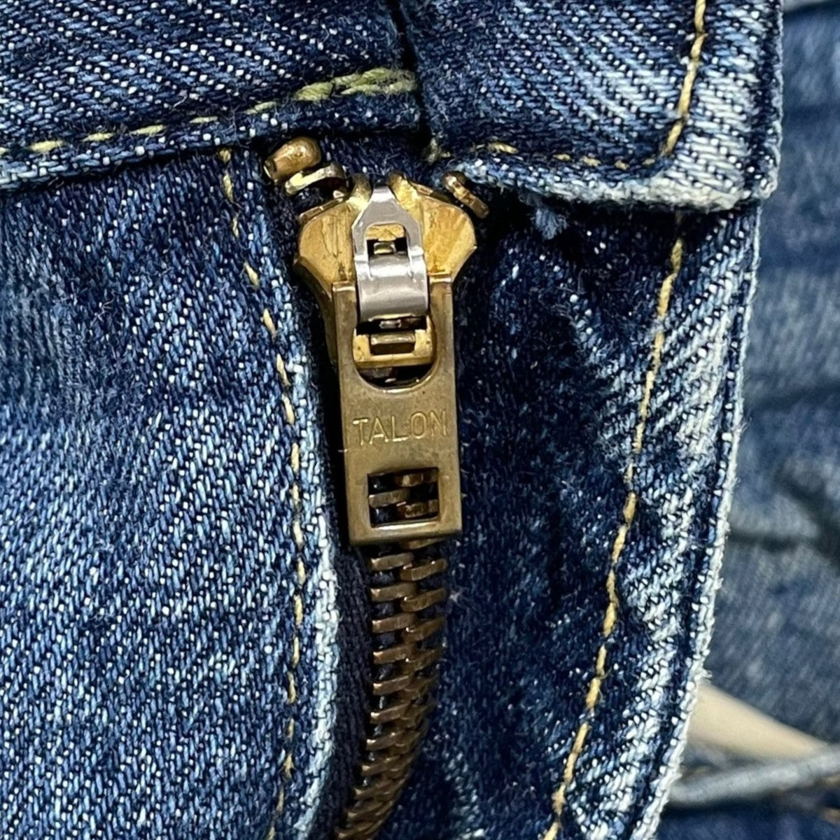 LEE 70s デニムパンツ ボタン裏15 TALON 本革パッチ 古着・中古-4枚目のアイテム画像