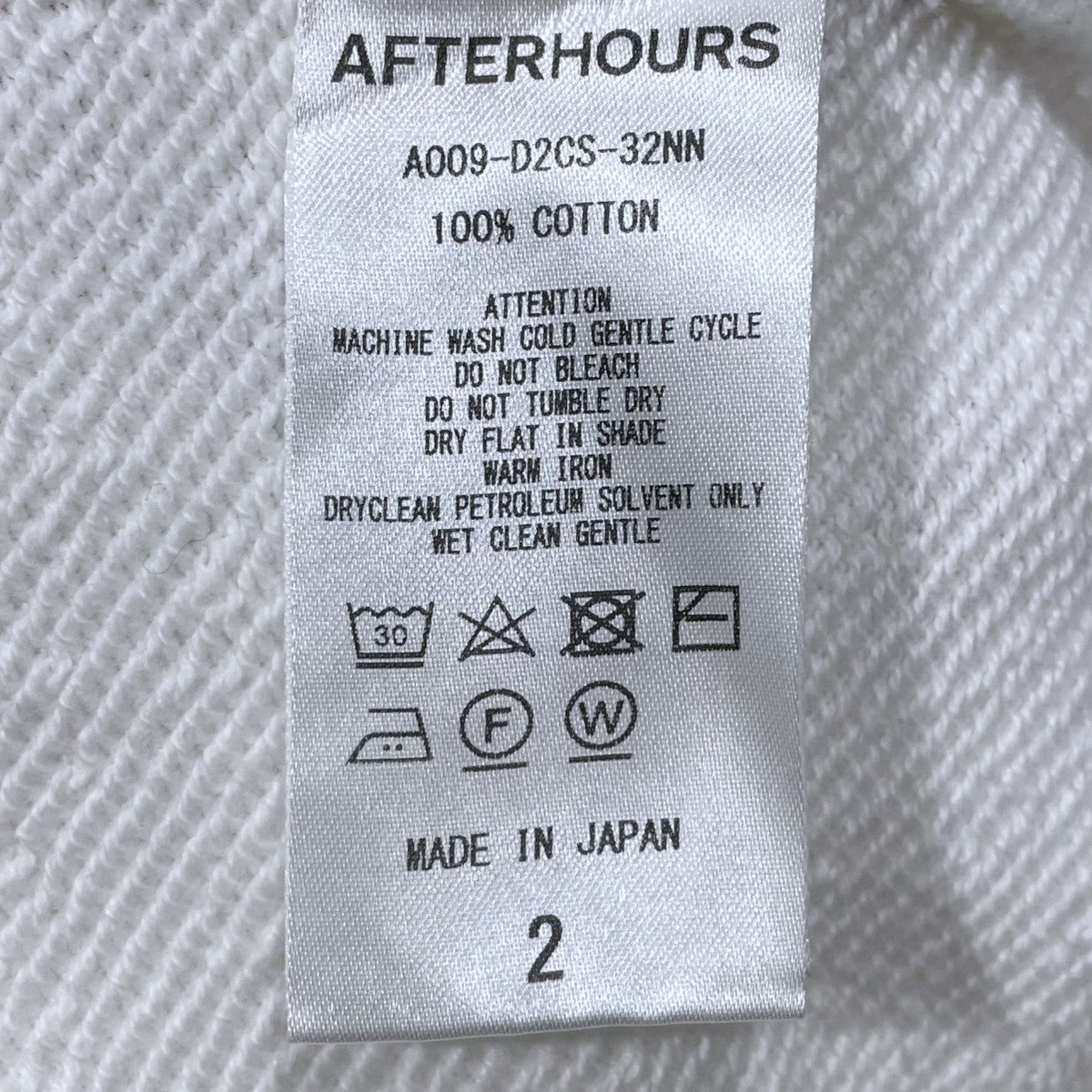 AFTERHOURS 22SS スウェットトレーナー A009-D2CS-32NN 古着・中古-6枚目のアイテム画像