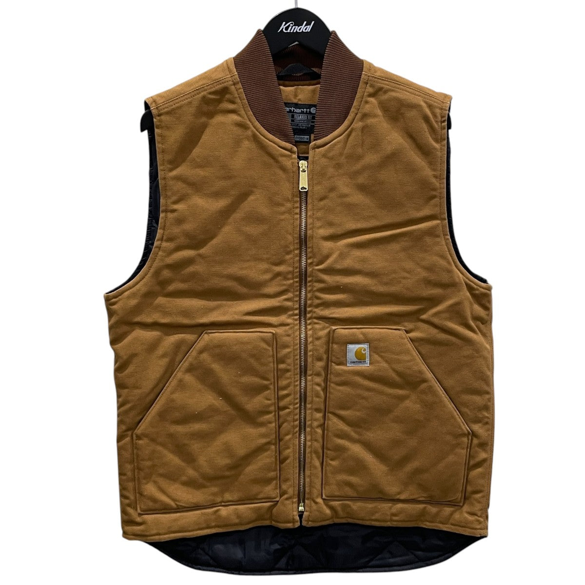 中綿ダックベスト Firm Duck Insulated Rib Collar Vest ファーム ダック インサレーテッド リブ カラー ベスト V01 - BRN