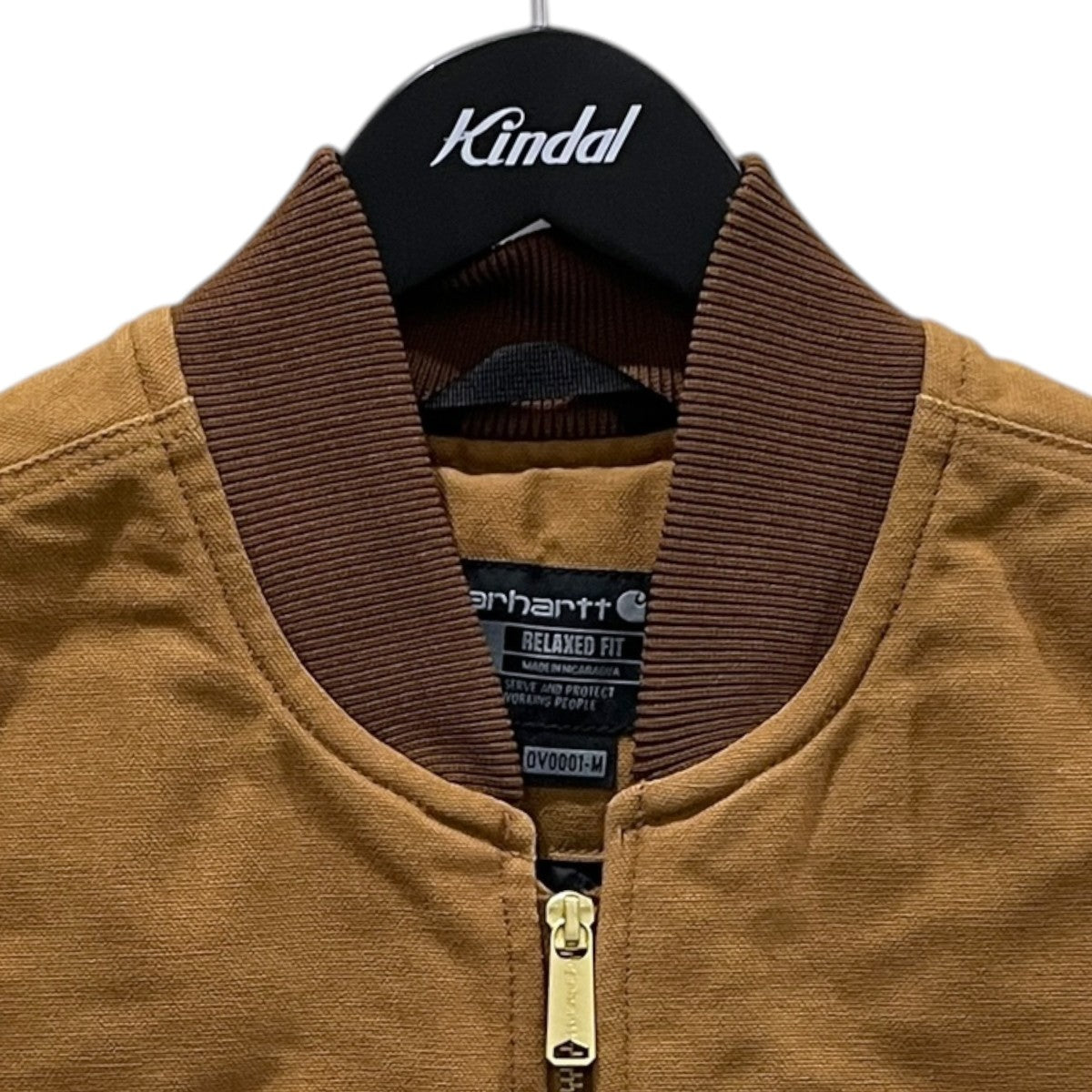 中綿ダックベスト Firm Duck Insulated Rib Collar Vest ファーム ダック インサレーテッド リブ カラー ベスト V01 - BRN