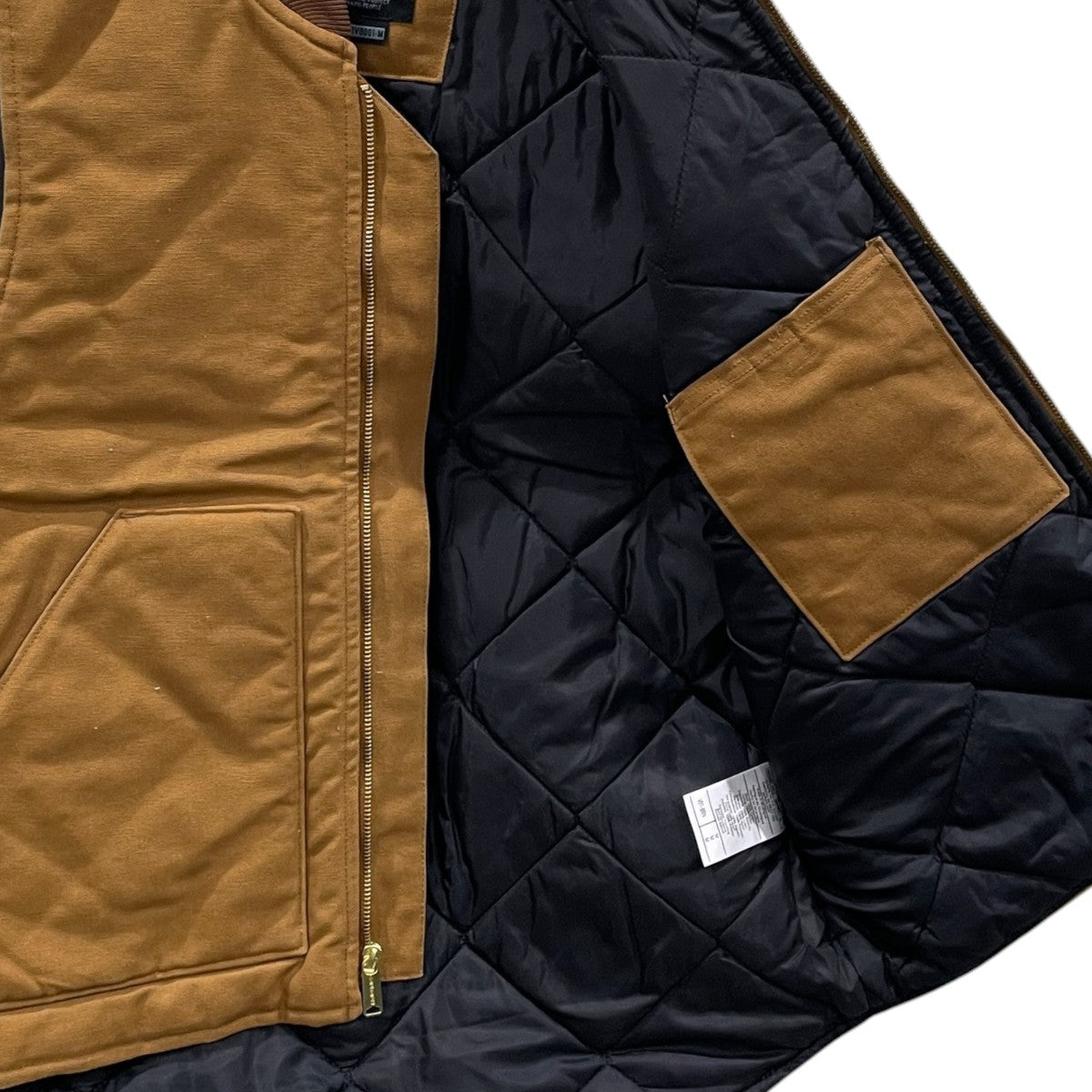 中綿ダックベスト Firm Duck Insulated Rib Collar Vest ファーム ダック インサレーテッド リブ カラー ベスト V01 - BRN