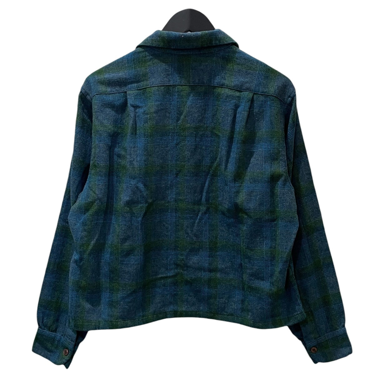 60〜70s オープンカラーチェック柄シャツ Wool Shirt Jacket ウールシャツジャケット
