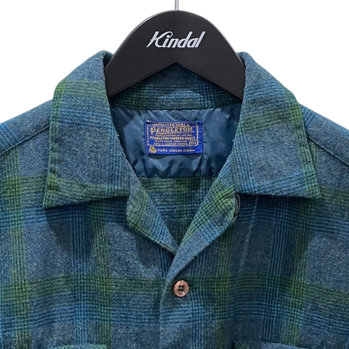 60〜70s オープンカラーチェック柄シャツ Wool Shirt Jacket ウールシャツジャケット