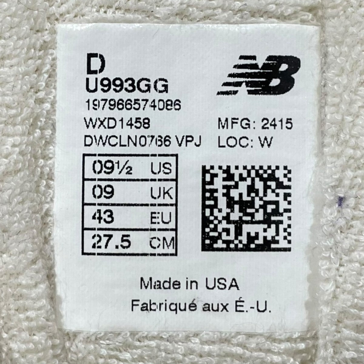 スニーカー U993GG MADE IN USA
