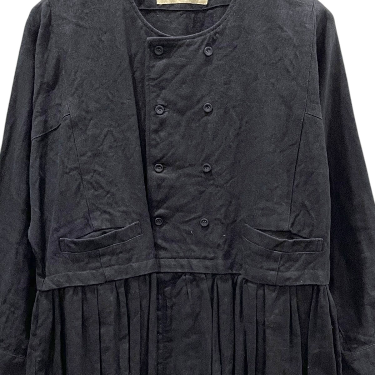 18AW リネン ダブルブレスト切替えワンピース 01184-1176