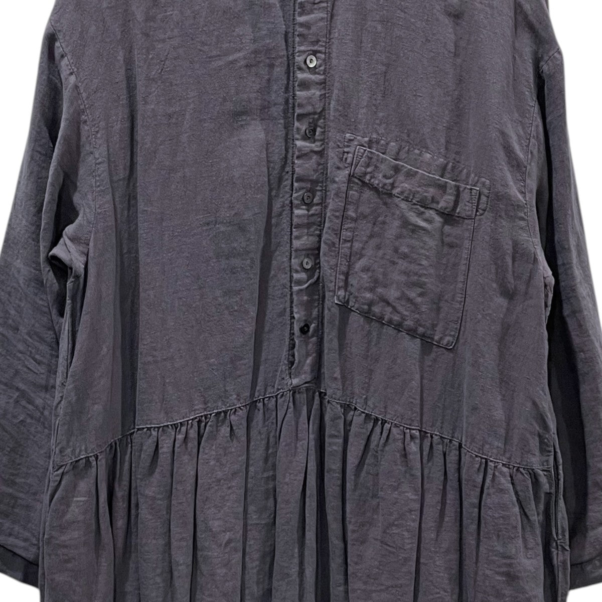 nest Robe 22AW リネン近江晒 切替シャツワンピース 01223-1253 古着・中古-4枚目のアイテム画像