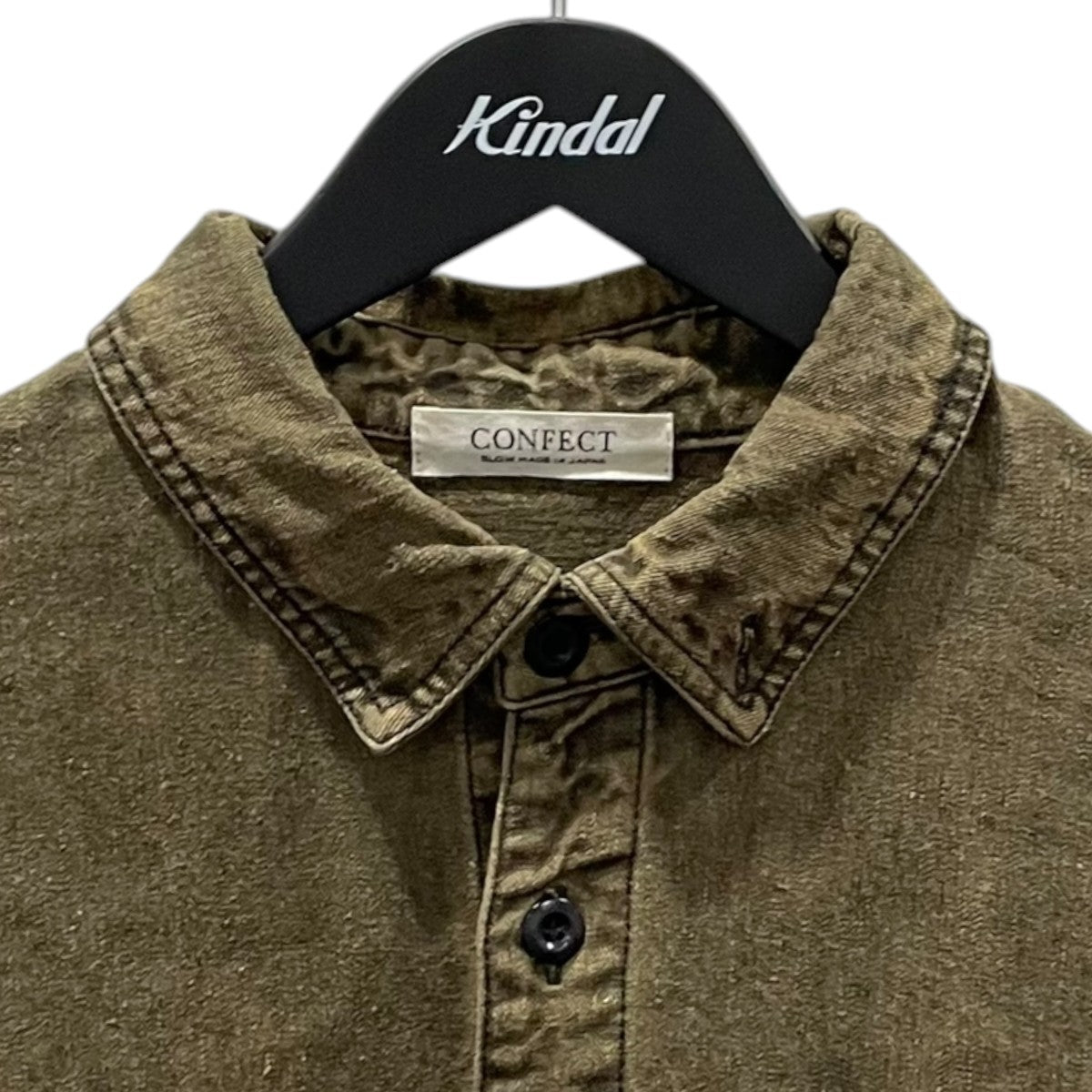 CONFECT（nest Robe） 25SS 加工リネンシャツ Ink Dyed Linen Denim Work Shirt 墨染め リネンデニム ワークシャツ 02251-0048 古着・中古-3枚目のアイテム画像