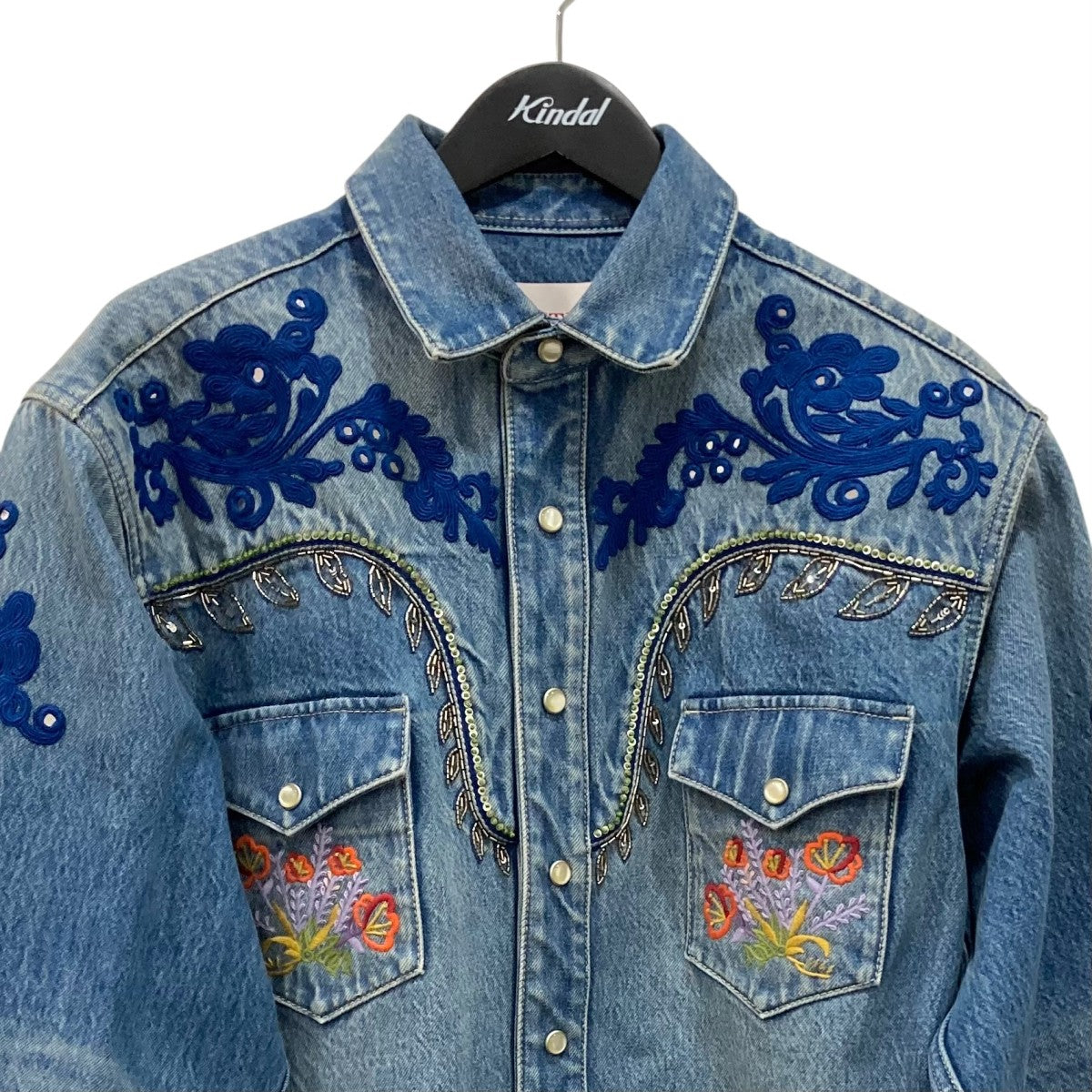 VALENTINO 刺繍デニムジャケット6V3DB03JAK0 古着・中古-2枚目のアイテム画像