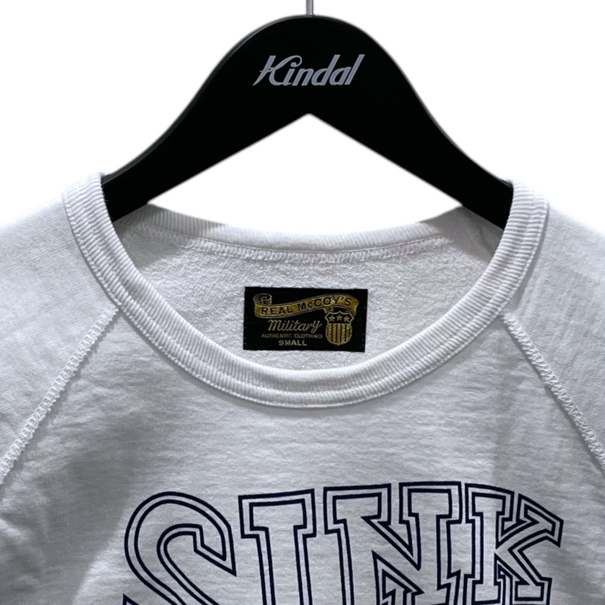 THE REAL McCOY’S 19SS ラグランスリーブ半袖スウェットトレーナー MILITARY SWEATSHIRT ／ SINK NAVY ミリタリースウェットシャツ MC19023 古着・中古-3枚目のアイテム画像