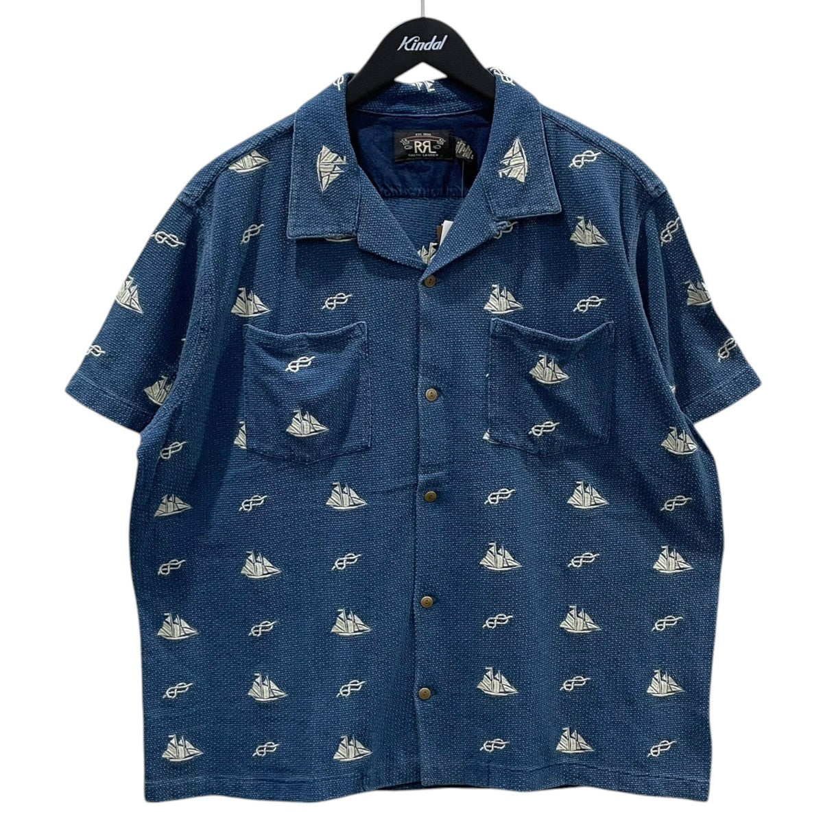 RRL 24SS 刺繍半袖シャツ Marshal Embroidered Camp Shirt マーシャル エンブロイダリー キャンプシャツ 782959786001 古着・中古-1枚目のアイテム画像