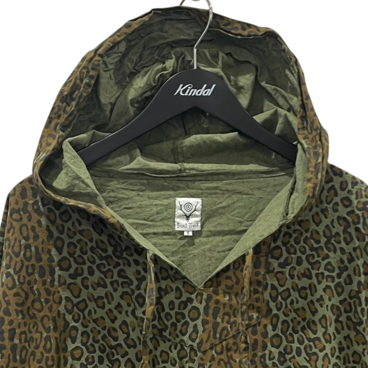 south2 west8 20SS レオパード柄プルオーバーフーデッドジャケット Mexican Parka - Printed Flannel ／ Camouflage メキシカンパーカー EJ904 古着・中古-3枚目のアイテム画像
