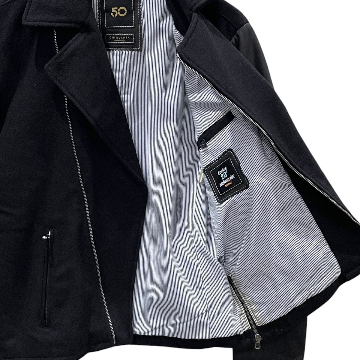 14AW レザー切替ライダースジャケット EDIFICE 20th Anniversary
