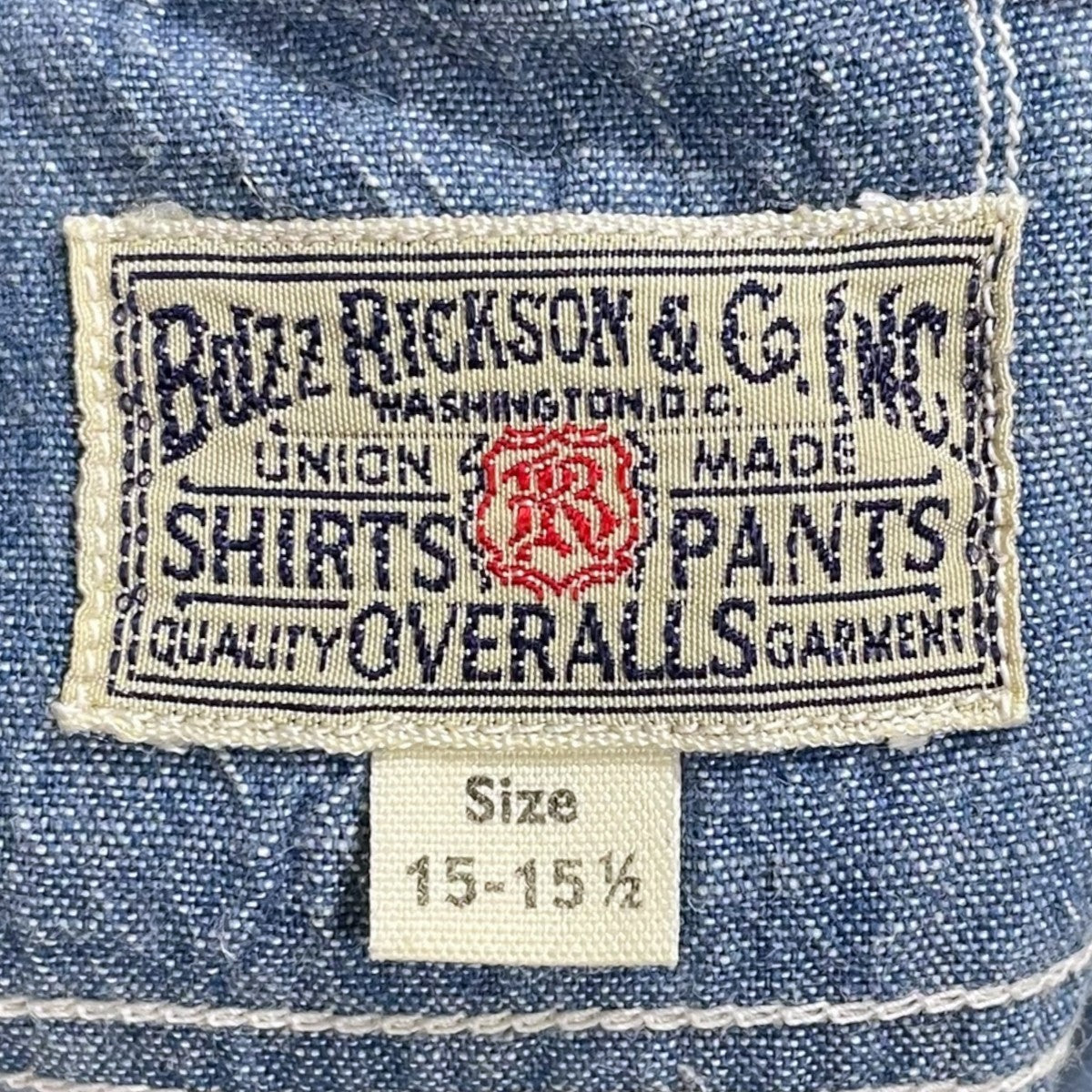 Buzz Rickson’s デニムシャツ BLUE CHAMBRAY WORK SHIRTS ブルー シャンブレー ワークシャツ BR25995 古着・中古-7枚目のアイテム画像