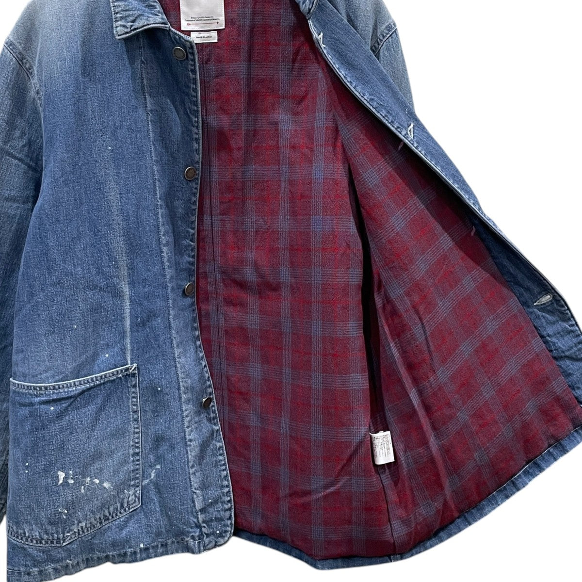 25AW デニムダウンジャケット SS COVERALL DOWN DMGD ソーシャルスカルプチャー カバーオール ダウン ダメージド 0125205006003