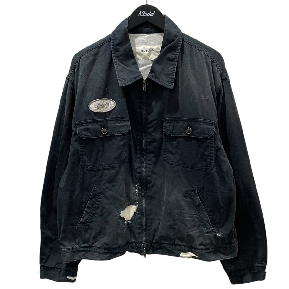 anachronorm 26SS ジップアップ加工ジャケット REMAKED TIMEWORN WORK JACKET リメイクド タイムウォーン ワークジャケット AN404-R 古着・中古-1枚目のアイテム画像