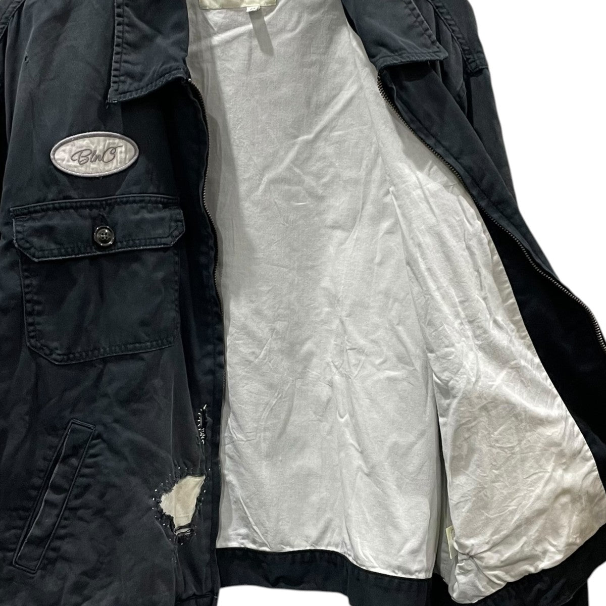 anachronorm 26SS ジップアップ加工ジャケット REMAKED TIMEWORN WORK JACKET リメイクド タイムウォーン ワークジャケット AN404-R 古着・中古-4枚目のアイテム画像