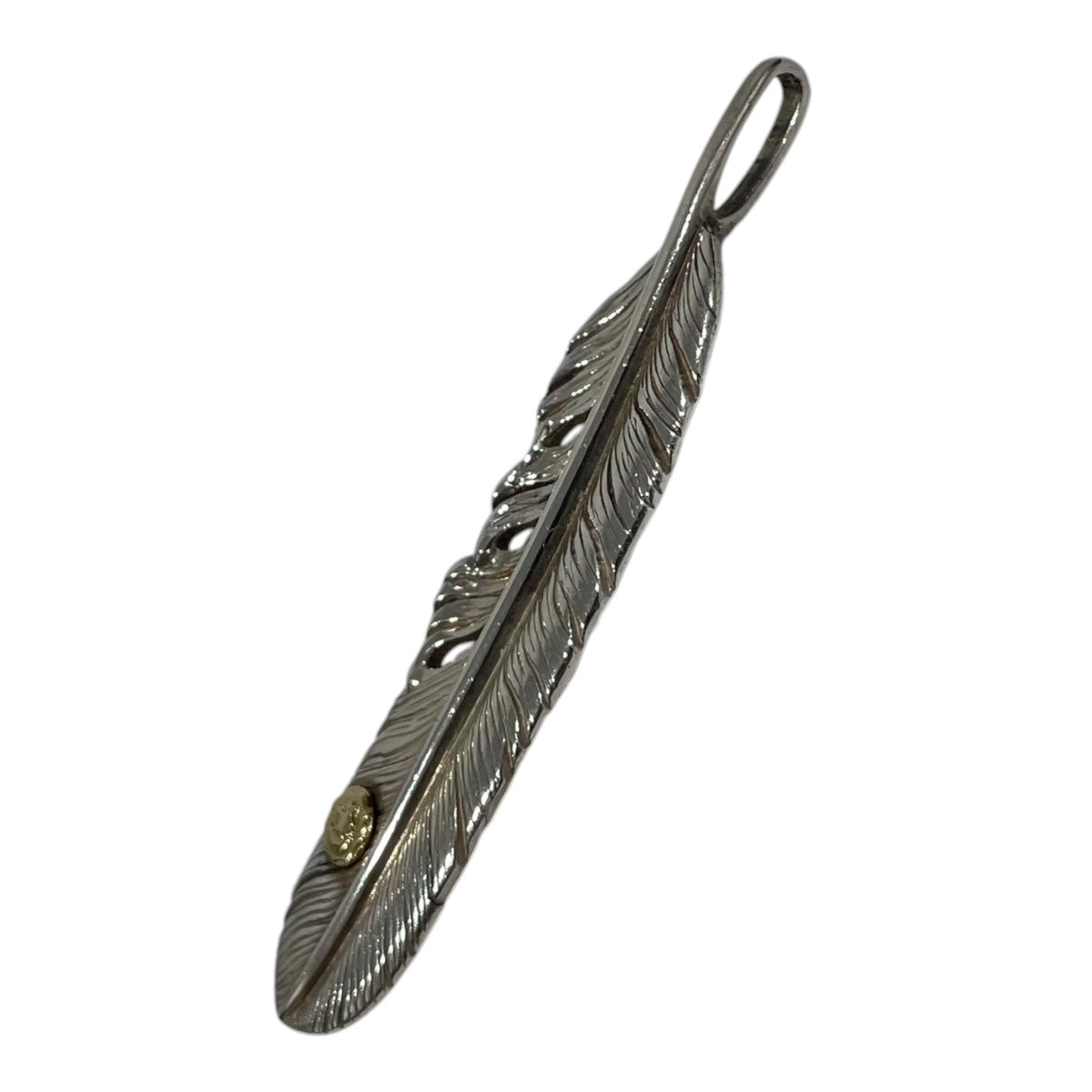 Tady ＆ King フェザーペンダントトップ SVフェザーGPウルフ 左向き 古着・中古-3枚目のアイテム画像