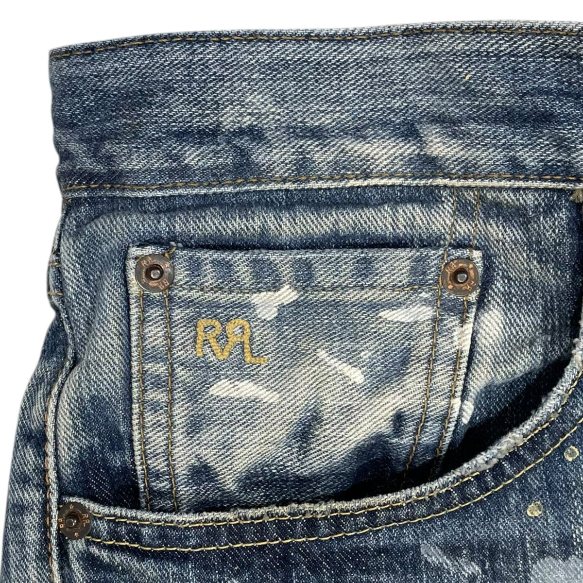 RRL ペイントスプラッター加工デニムパンツ Straight Fit Fenimore Distressed Jean ストレートフィット フェニモア ディストレスト ジーン 782973763001 古着・中古-5枚目のアイテム画像