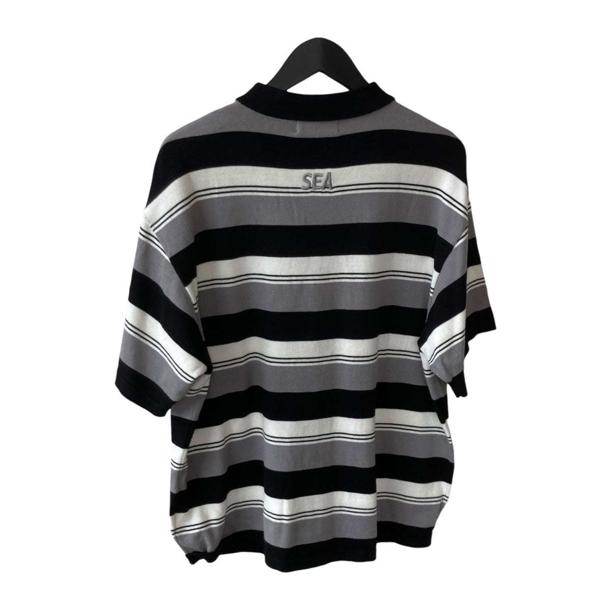Stripe Knit Zip Up Shirt半袖ニットWDS-O-GRP-24-Q4-KN-01