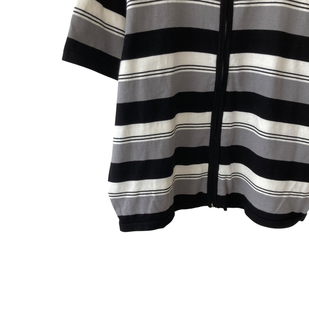 Stripe Knit Zip Up Shirt半袖ニットWDS-O-GRP-24-Q4-KN-01