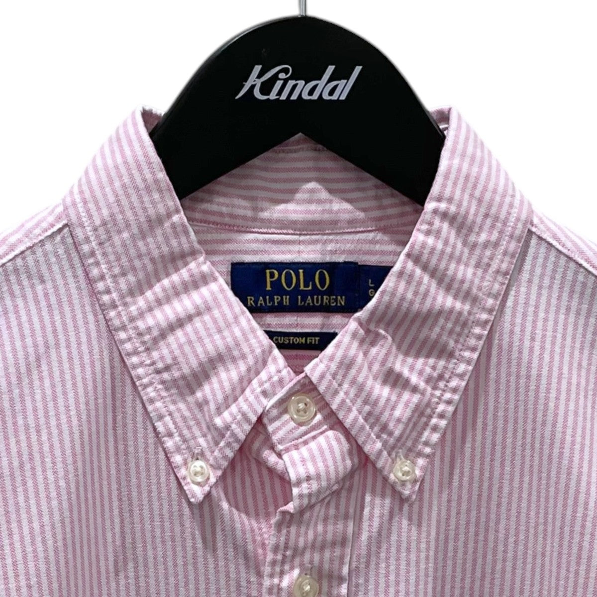 美品　poloralphlauren　カスタムフィット　ピンクストライプシャツ POLO RALPH LAUREN(ポロラルフローレン) ストライプ柄ボタンダウン