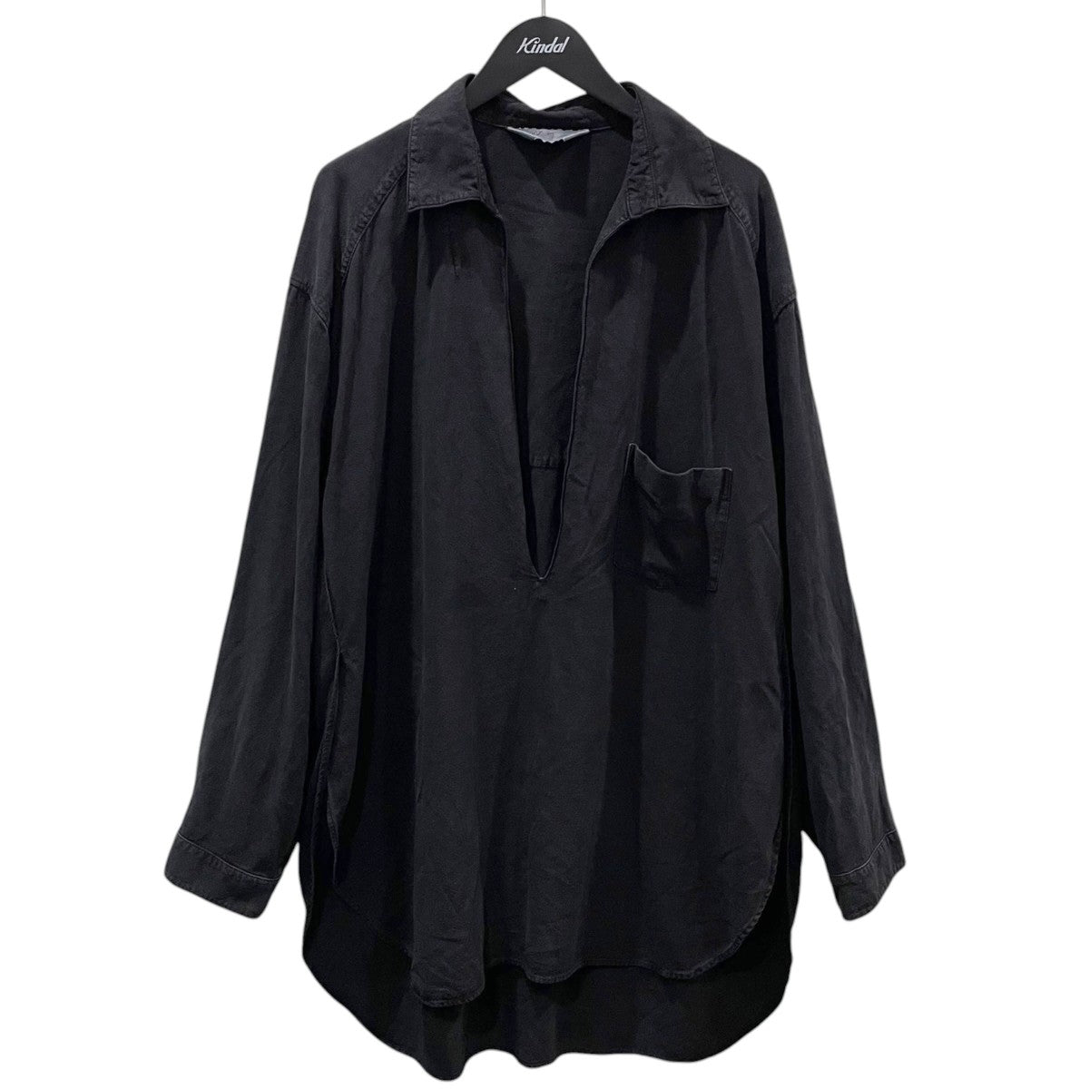 24SS ロング丈プルオーバーシャツ SILK SUEDE SKIPPER LONG LS SHIRT シルクスエード スキッパーロング ロングスリーブシャツ ANC-SH30-EX