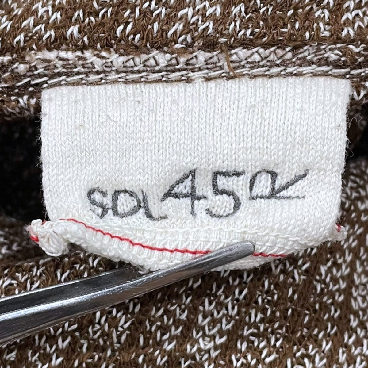 45R 24SS チェック柄ニットカーディガン ギンガムジャカードのカシュクール 70680092 古着・中古-7枚目のアイテム画像
