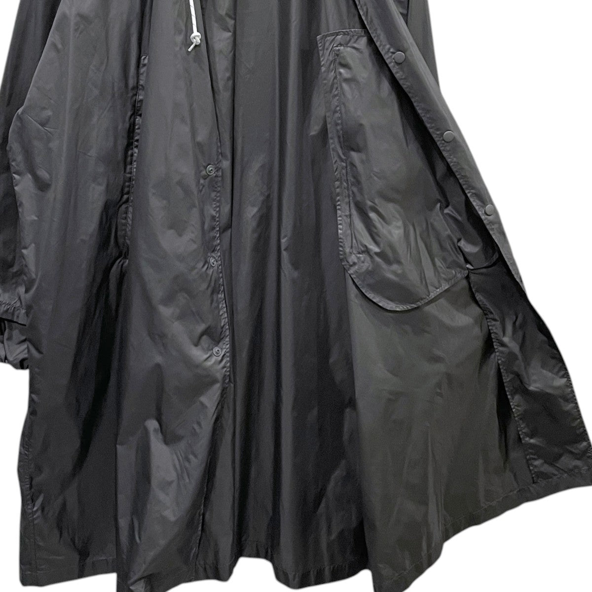 21AW フーデッドナイロンロングコート Nylon Snap Button PET Hood Coat ナイロン スナップボタン PETフードコート 221-1530