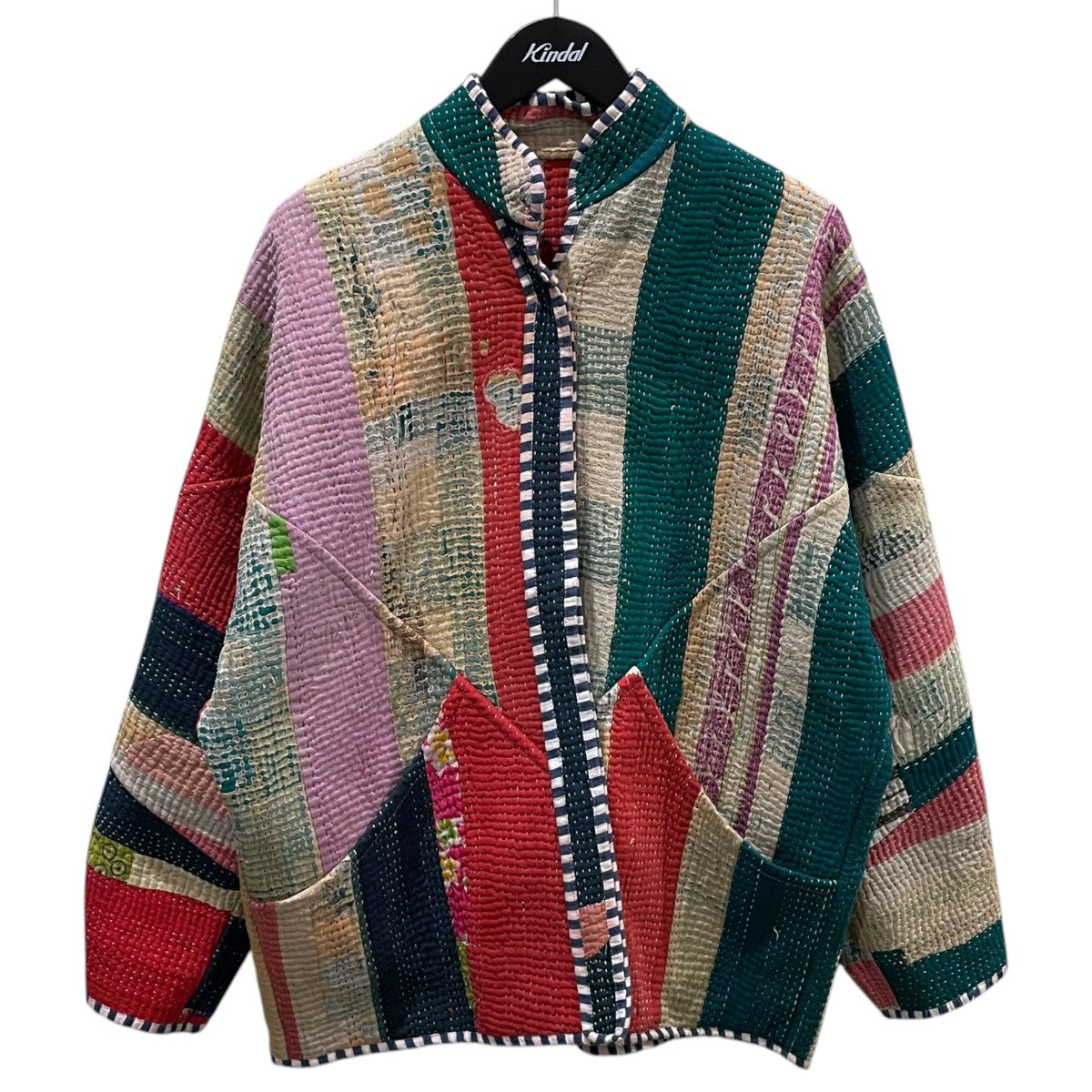 リバーシブルカンタキルトジャケット The Ladhiya Quilted Patchwork Kantha Jacket 1点物 4110400056
