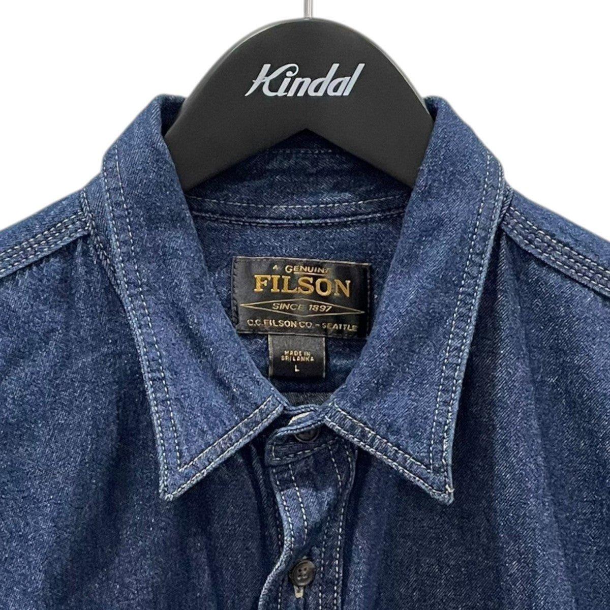 FILSON リンスインディゴ加工デニムシャツ Denim Guide Shirt デニムガイドシャツ 20291981 古着・中古-3枚目のアイテム画像