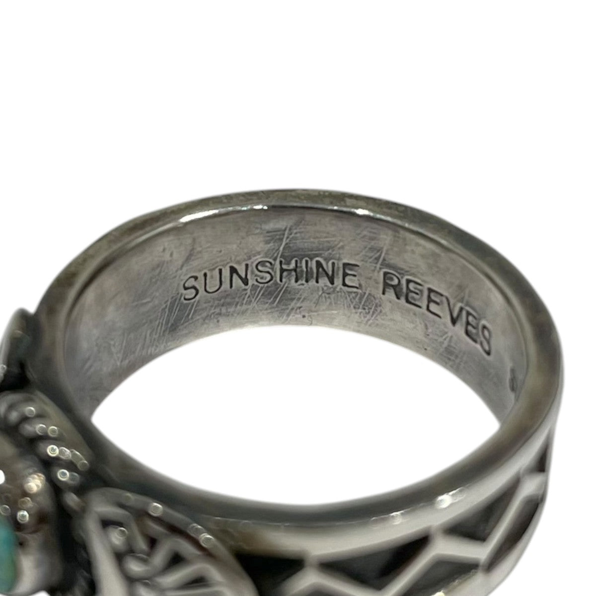インディアンジュエリー ターコイズリング Sunshine Reeves サンシャイン・リーブス Navajo ナバホ族 古着・中古-6枚目のアイテム画像