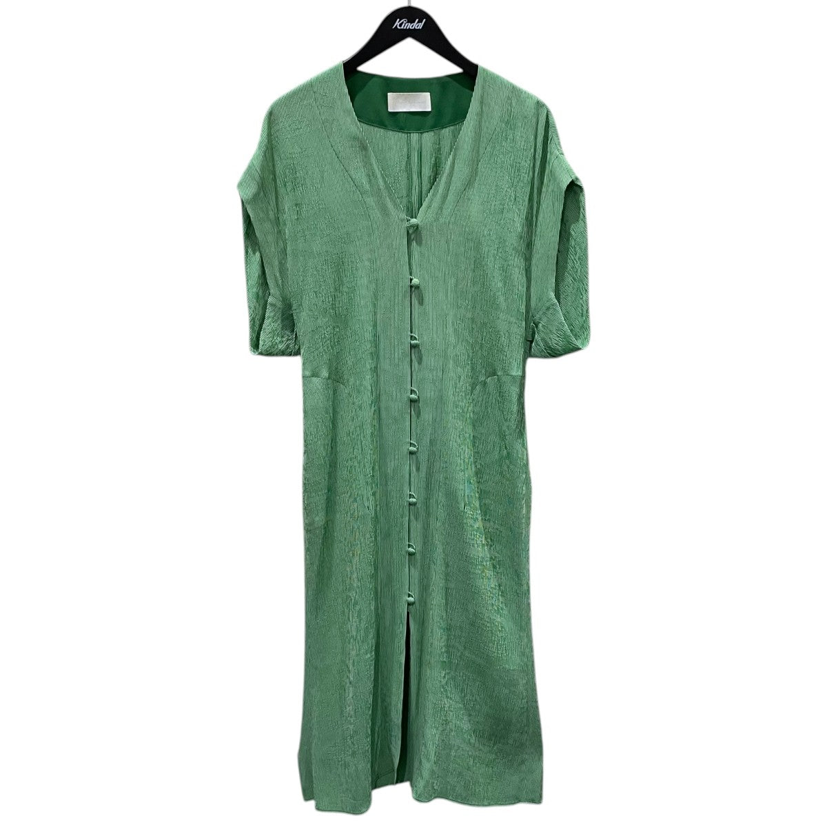 mame kurogouchi 20SS ストライプ柄ワンピース Melange Stripe V-Neck Dress メランジストライプ Vネックドレス MM20SS-DR061 古着・中古-1枚目のアイテム画像