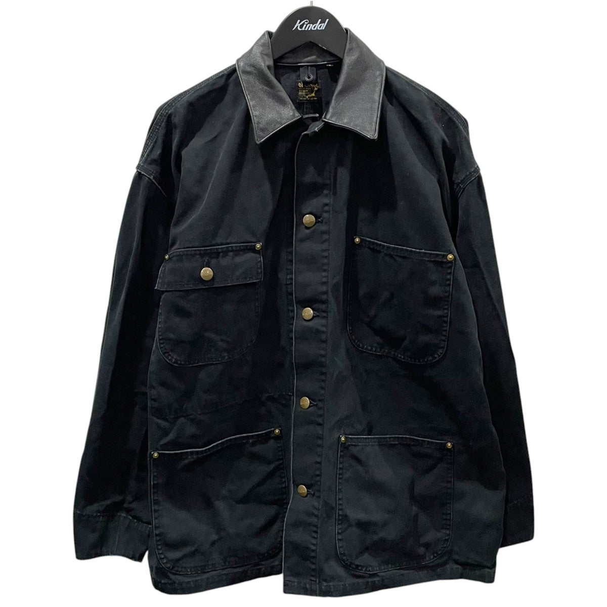 orSlow×BSHOP 襟レザーカバーオール RELAX FIT OXFORD COVERALL リラックスフィット オックスフォード カバーオール 古着・中古-1枚目のアイテム画像