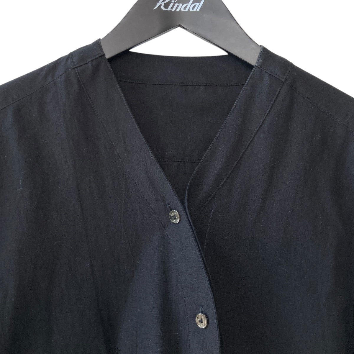 THE VIRIDI-ANNE Cotton Linen V neck ShirtVネックシャツVI-3725-02 古着・中古-3枚目のアイテム画像